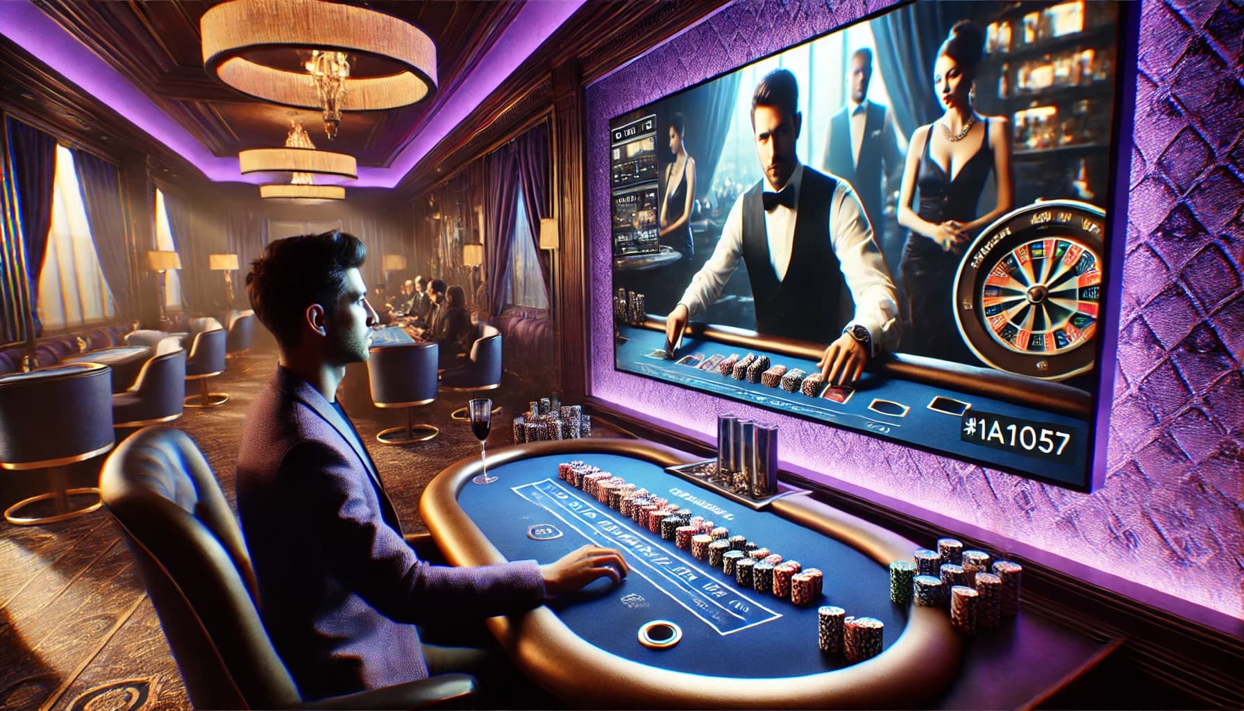 person playing live dealer casino game